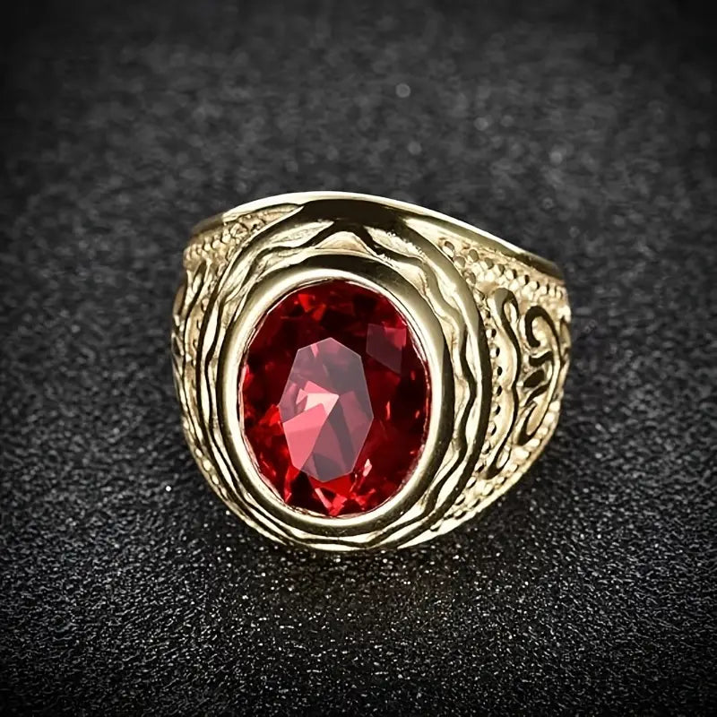 Guld Rubin Graverad Ring