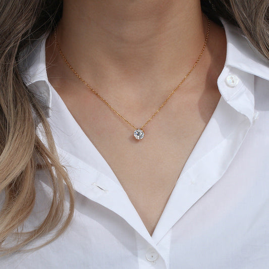 Kyla Solitär Guld Halsband