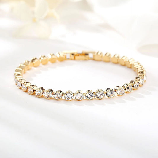 Rundslipning Tennisarmband | Guld