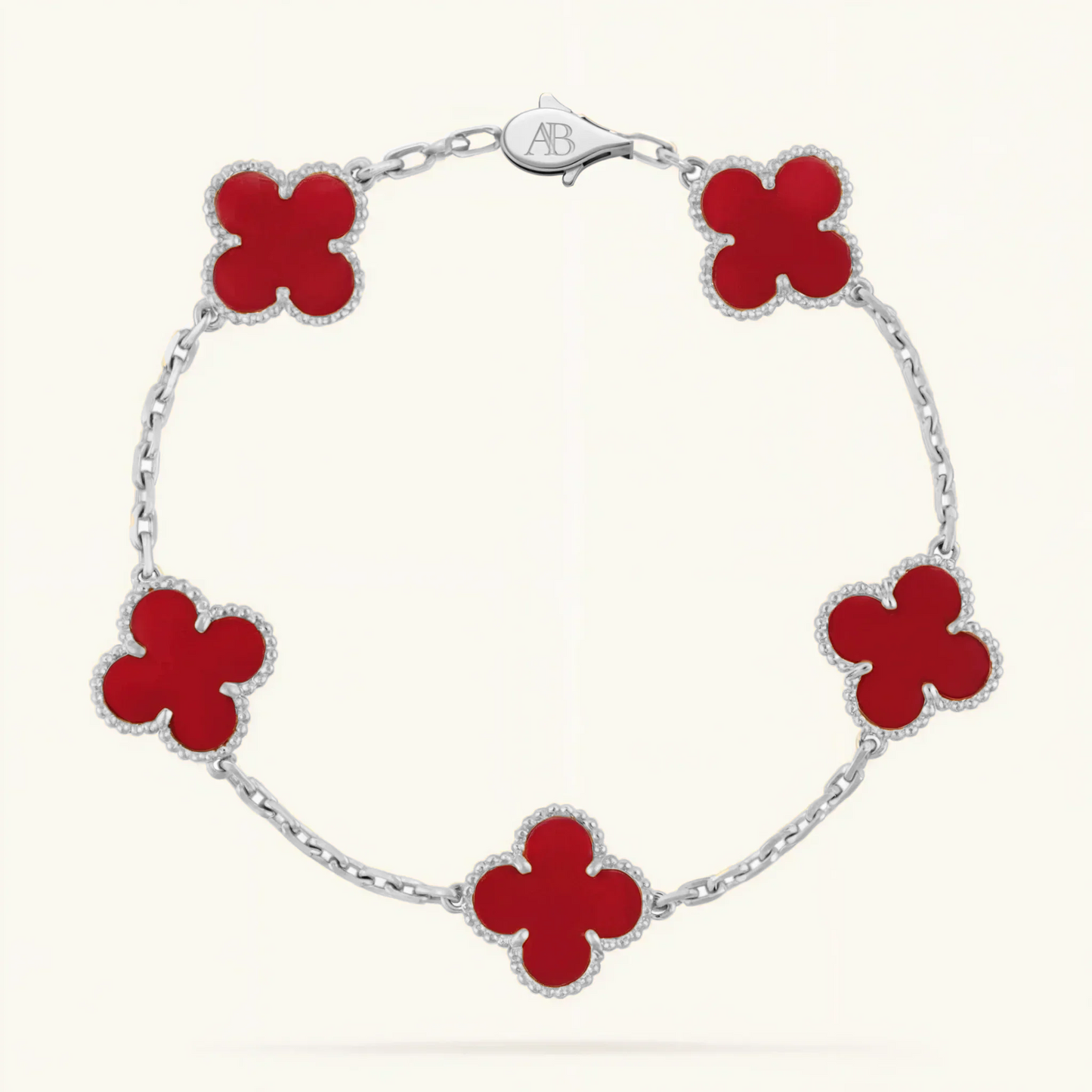 Clover Armband Röd