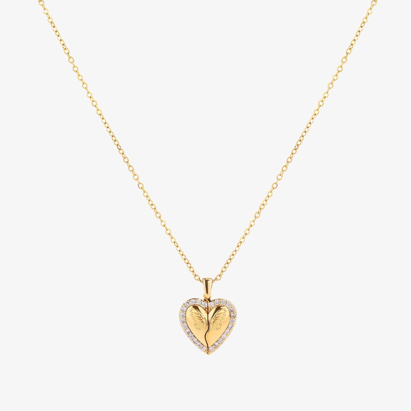 Fjäril Hjärthalsband | Guld