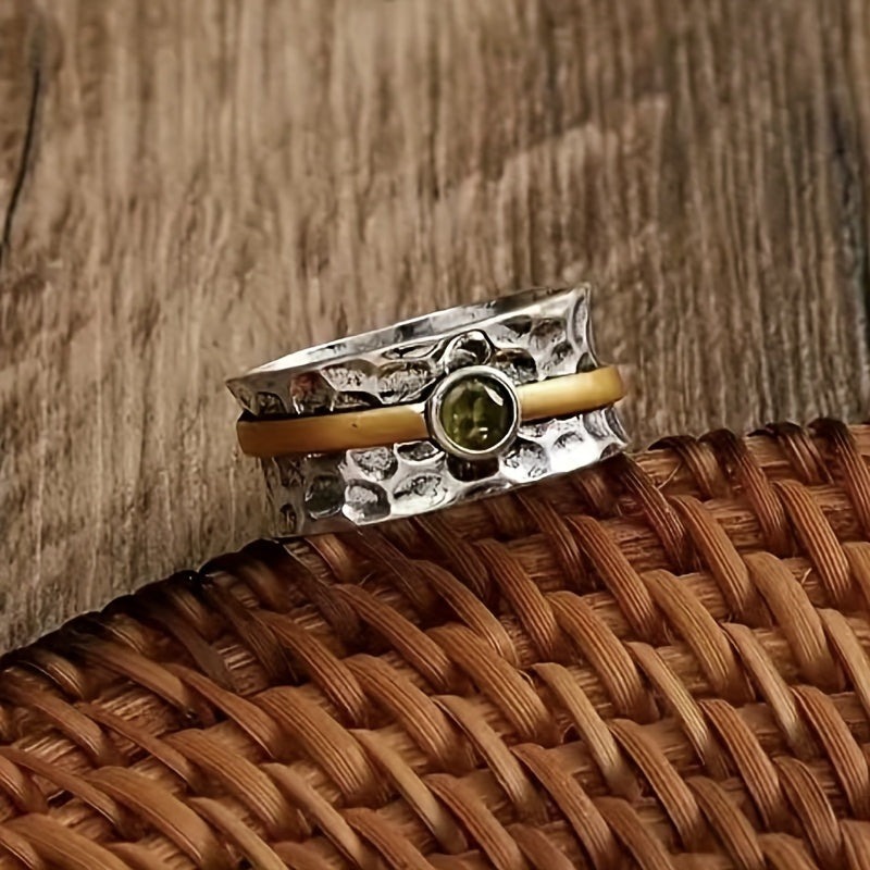 Silver och Guld Rustic Band Ring
