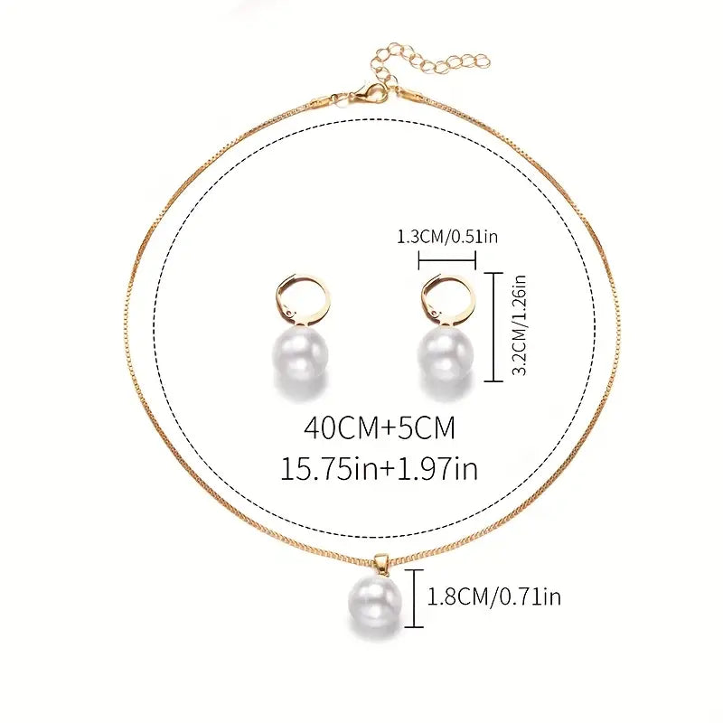 Gyllene Grace Pärl Smycke Set | Guld