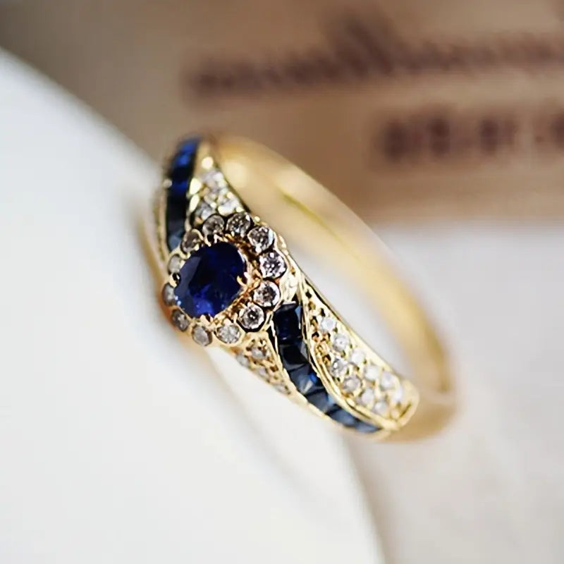 Guld Safir Band Ring