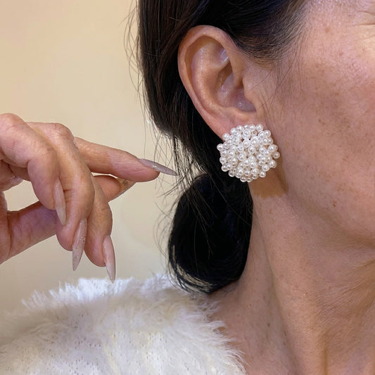 Elegant Inlagd Pärl örhängen