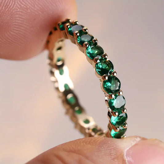 Guld Smaragd Evighet Ring