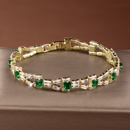 Verde Länk Tennisarmband | Guld