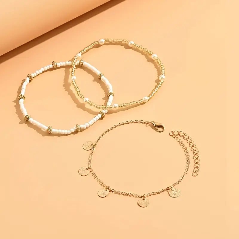 Coastal Berlock 3-Piece Lagrad Fotlänk Set | Guld