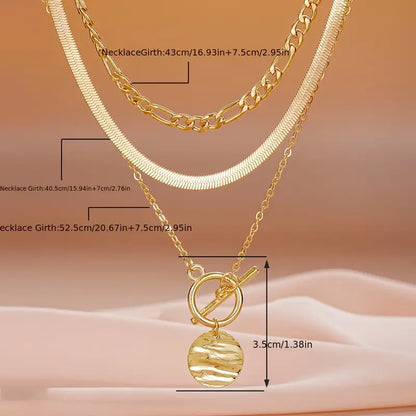 Savira Textured Coin Lagrad Halsband | Guld