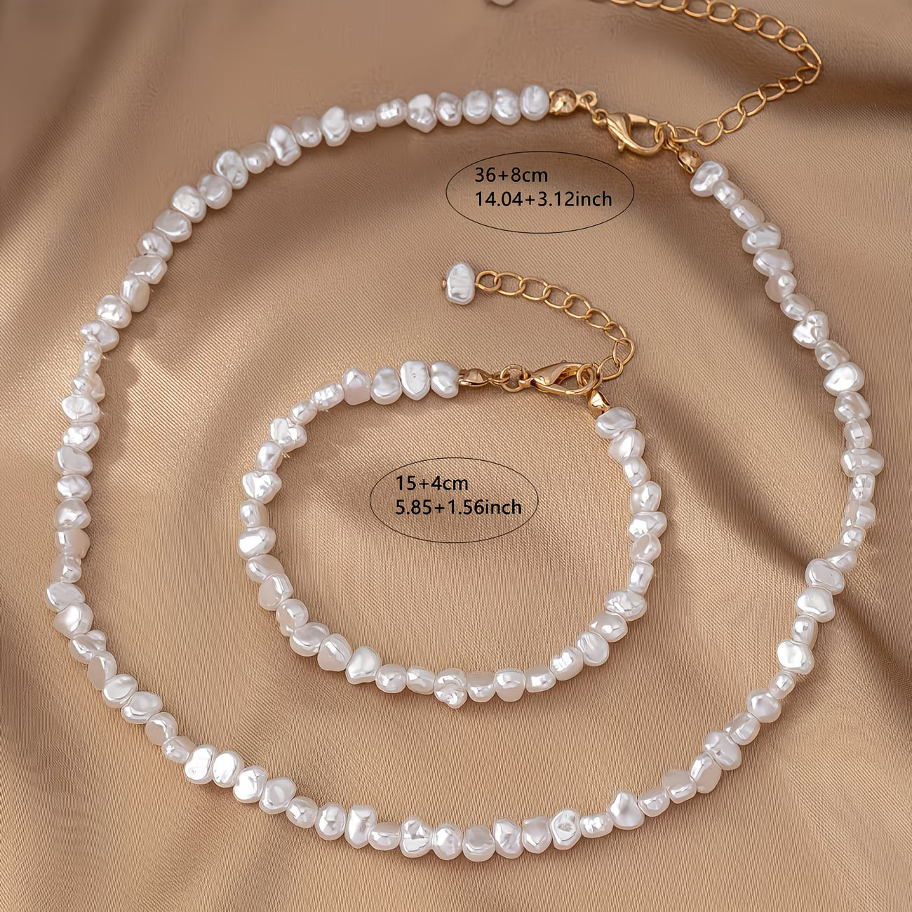 Barock Pärlhalsband & Armband Set