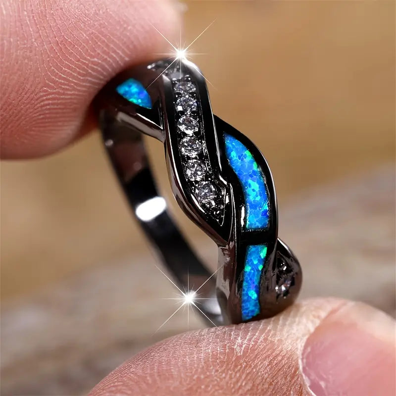 Silver Tvinnad Inlägg Ring