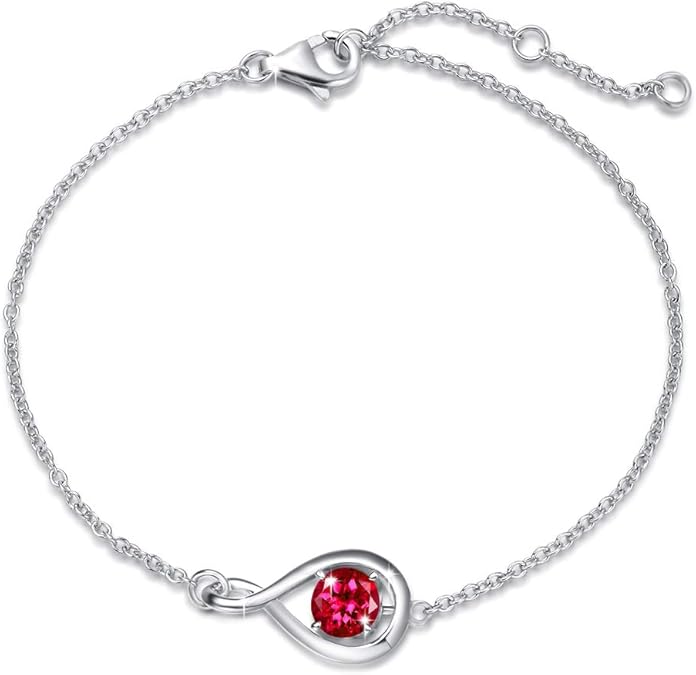 Rubin Oändlighet Armband | Vitguld
