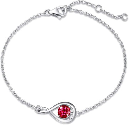 Rubin Oändlighet Armband | Vitguld