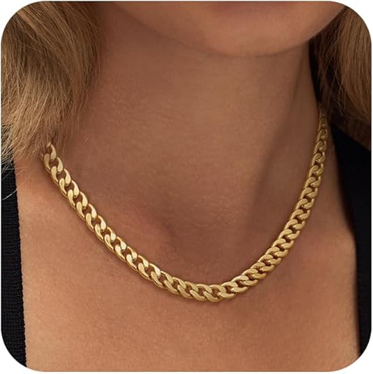 Grov Cubansk Länk Halsband | Guld