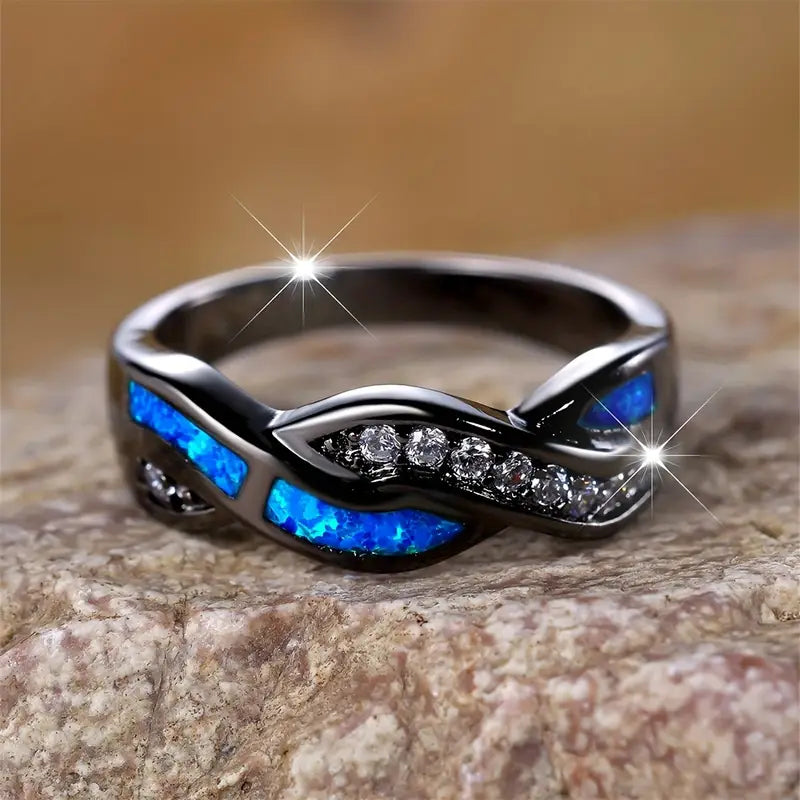 Silver Tvinnad Inlägg Ring