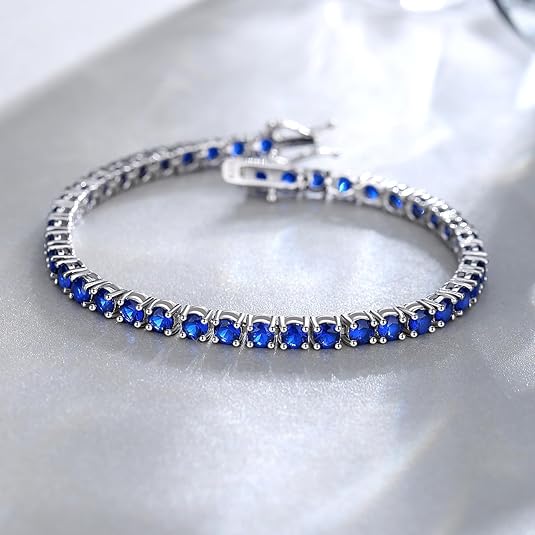Safir Tennisarmband | Vitguld