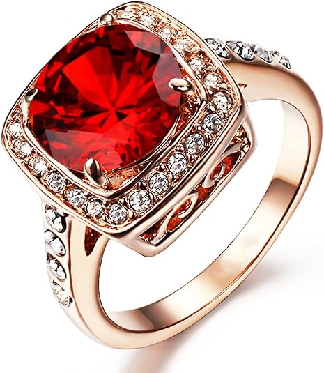 Rubin Halo Statementring | Roséguld