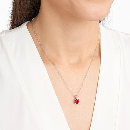Rundslipning Rubin Halsband | Vitguld