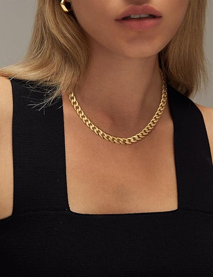 Grov Cubansk Länk Halsband | Guld