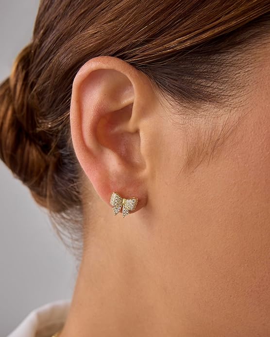 Bow Motif Örhängen | Guld