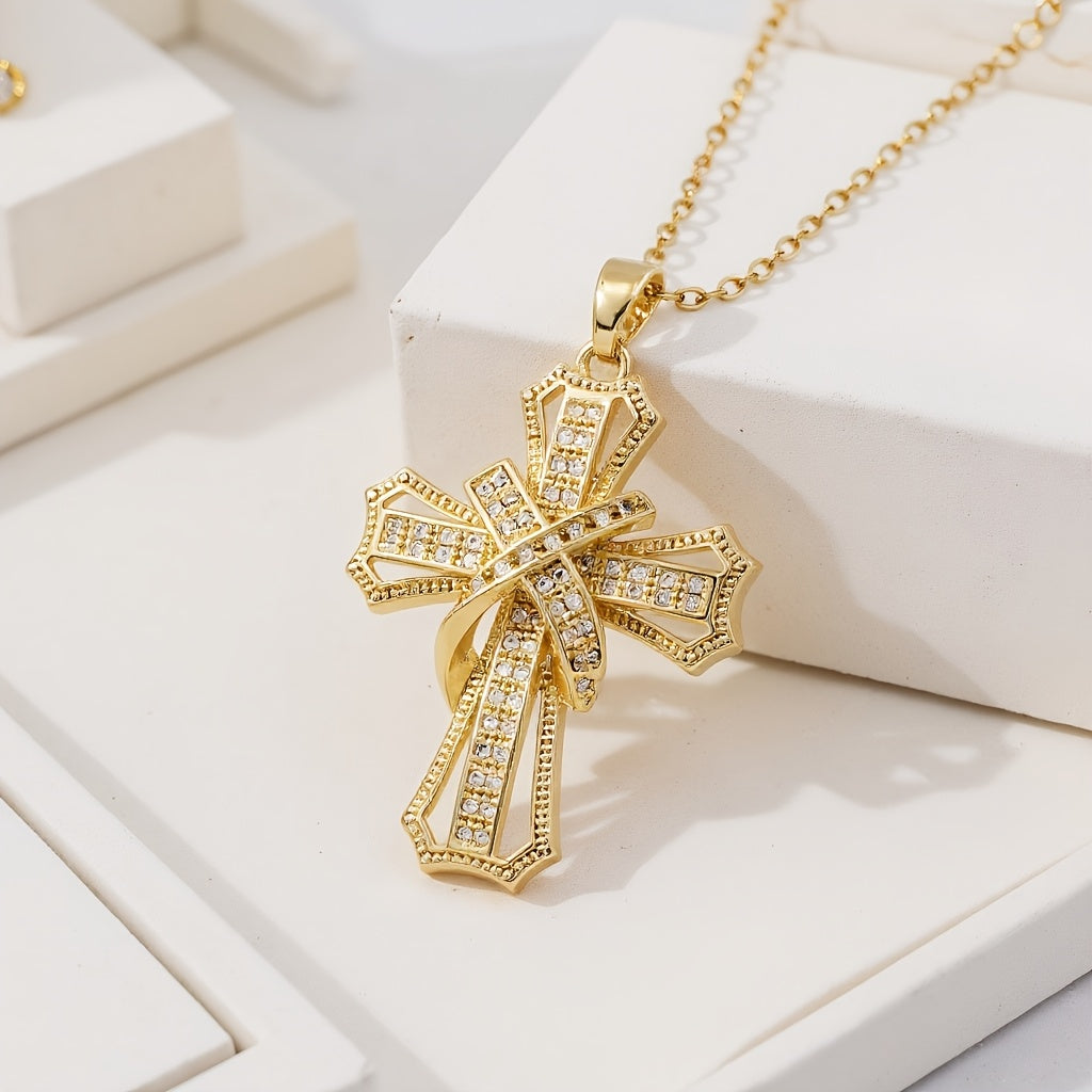 Radiant Kors Hänghalsband | Guld