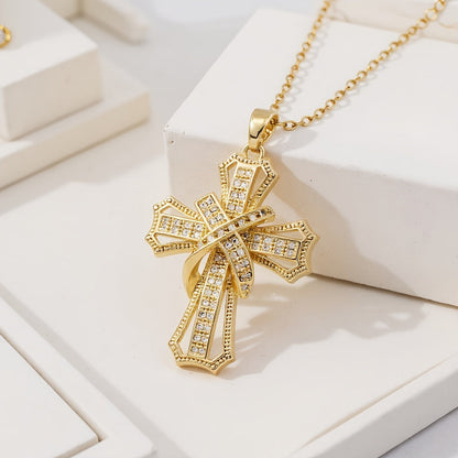 Radiant Kors Hänghalsband | Guld