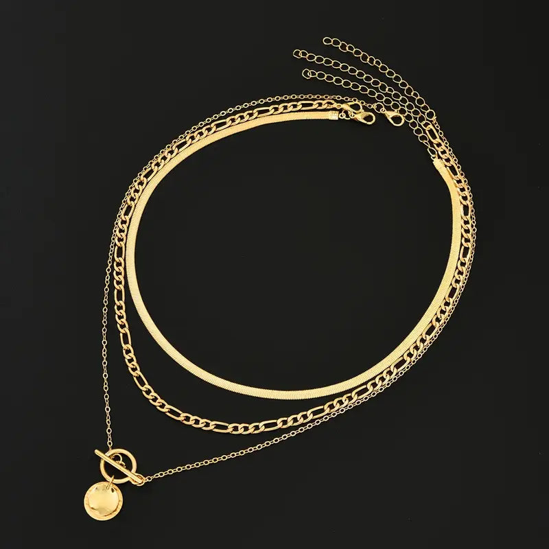 Savira Textured Coin Lagrad Halsband | Guld