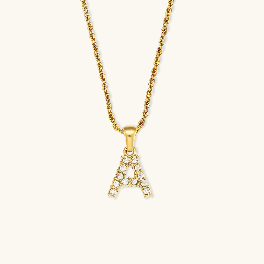 Maeve Bokstav Initial Diamanthalsband