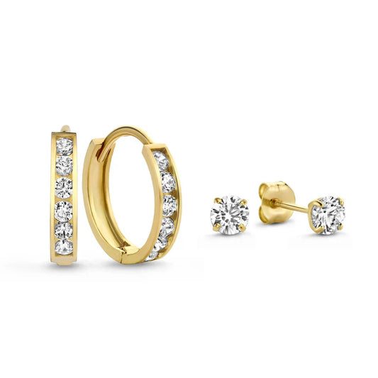 Dara Brillane Sten Örhängen Set | Guld