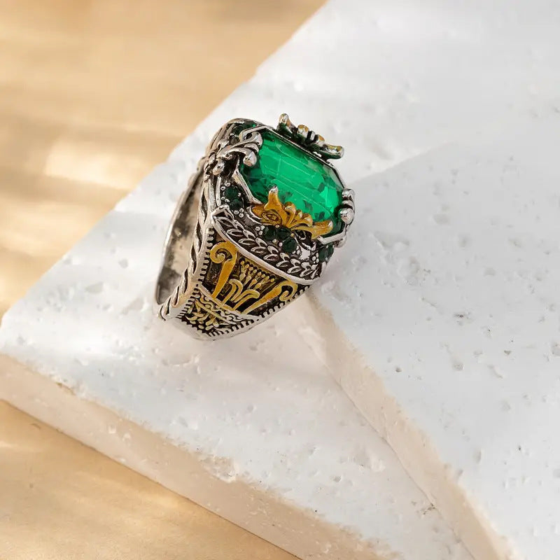 Silver Smaragd Vintage Ring