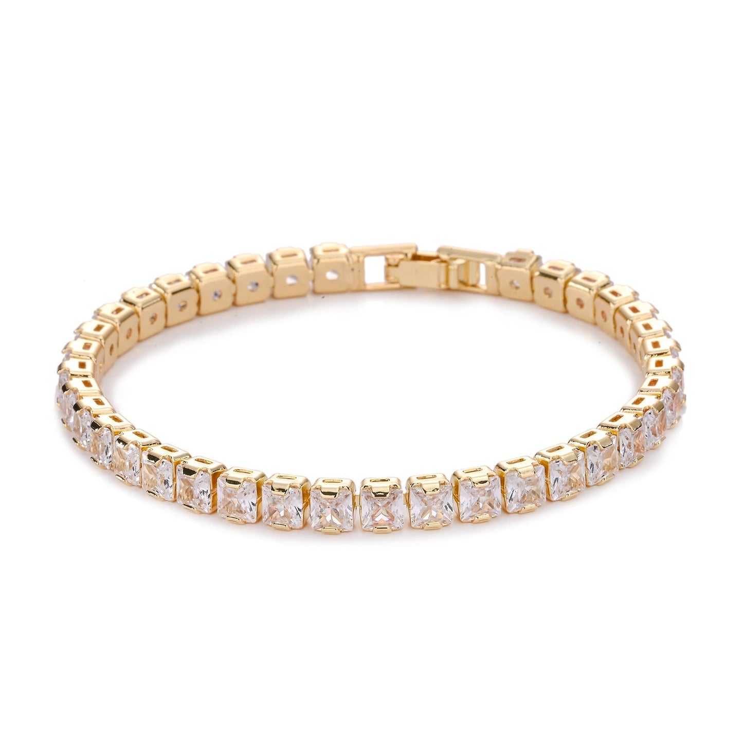 Fyrkantig Tennisarmband | Guld