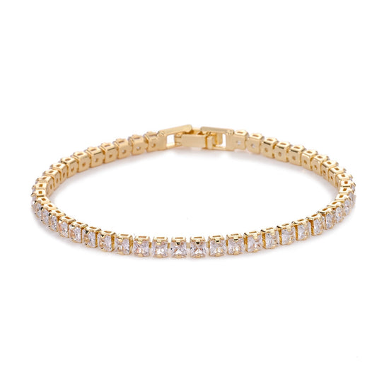 Fyrkantig Tennisarmband | Guld