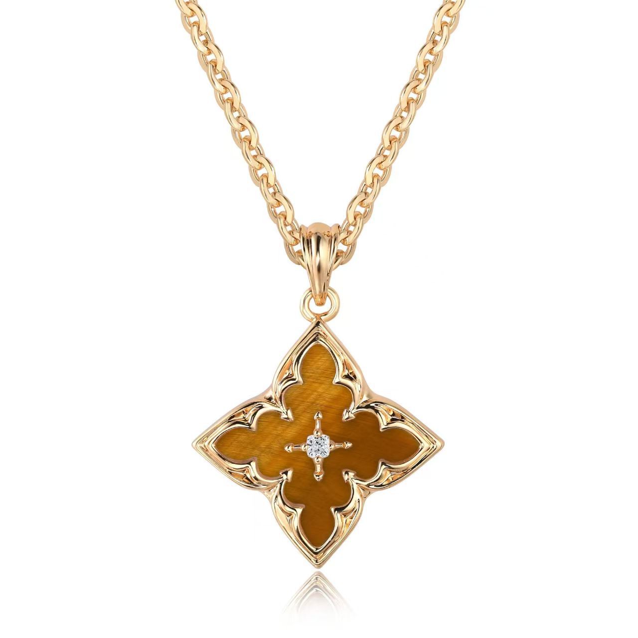 Blå Clover Hänghalsband | Guld