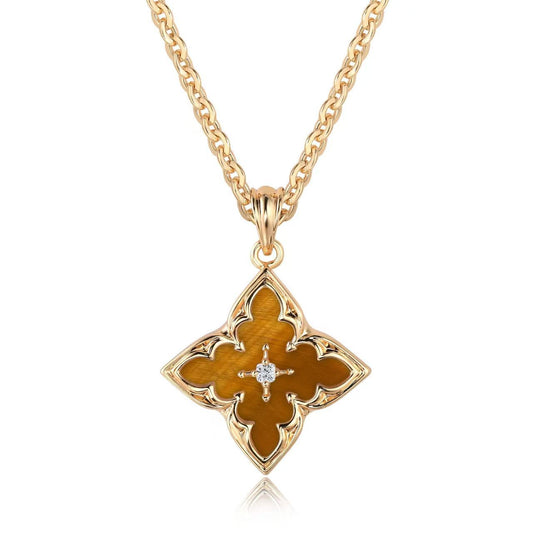 Brun Clover Hänghalsband | Guld
