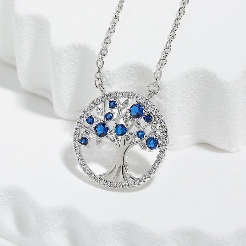 Tree av Life Safir Halsband | Vitguld