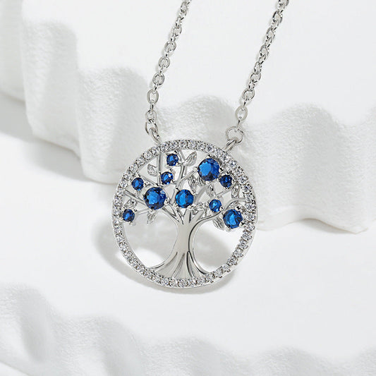 Tree av Life Safir Halsband | Vitguld