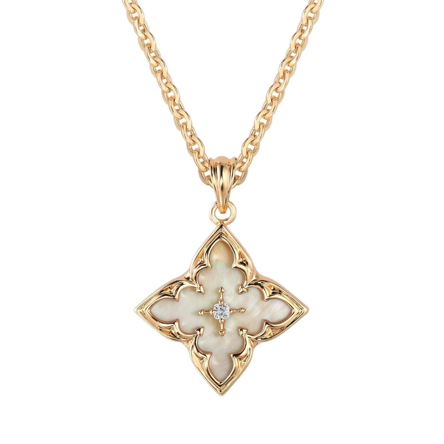 Brun Clover Hänghalsband | Guld
