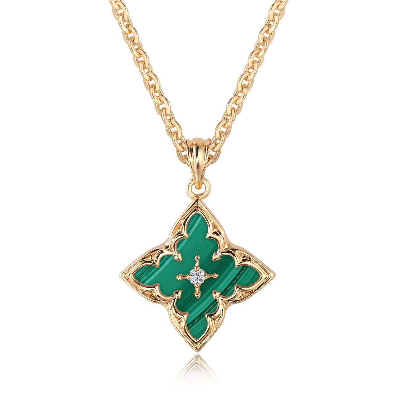 Brun Clover Hänghalsband | Guld