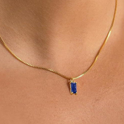 Guld Safir Minimalistisk Halsband
