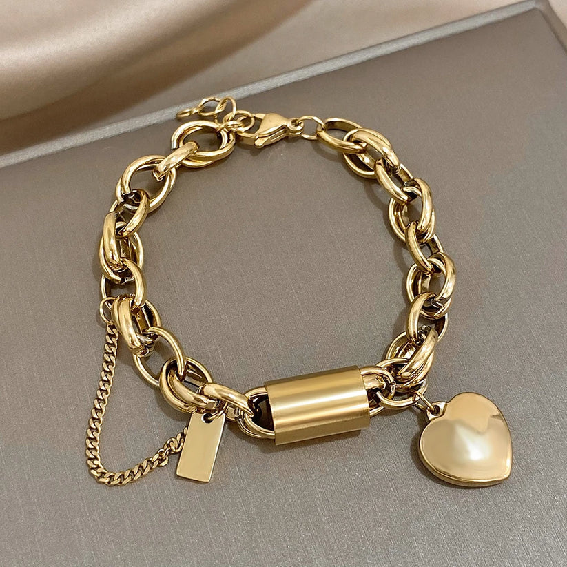 Heartened Grov Armband | Guld
