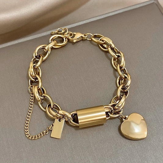 Heartened Grov Armband | Guld