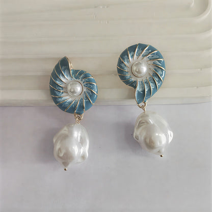 Seashell Pärl Örhängen