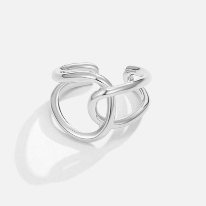 Silver Interlocking Öppen Ring