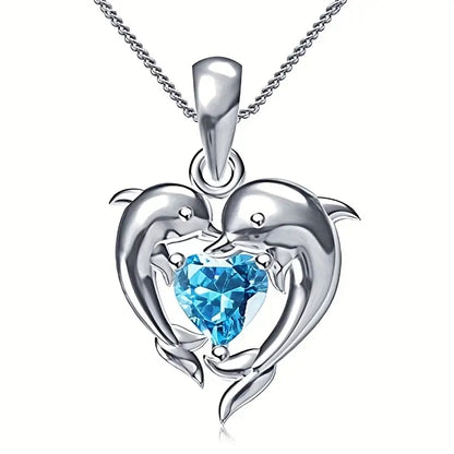 Oceanheart Twins Halsband | Vitguld