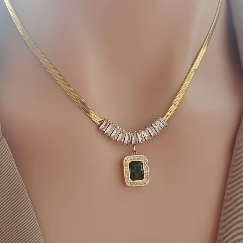 Regalia Prism Smaragd Halsband | Guld