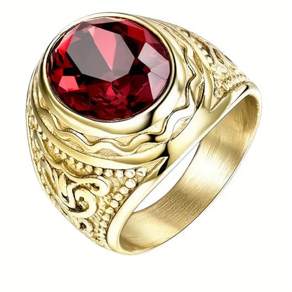 Guld Rubin Graverad Ring
