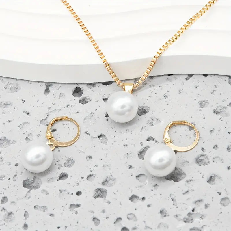 Elegant Graceful Pärlhalsband Set