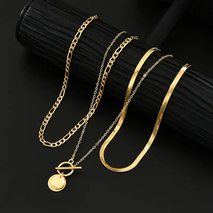 Savira Textured Coin Lagrad Halsband | Guld