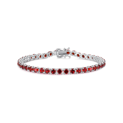 Rubin Tennisarmband | Vitguld
