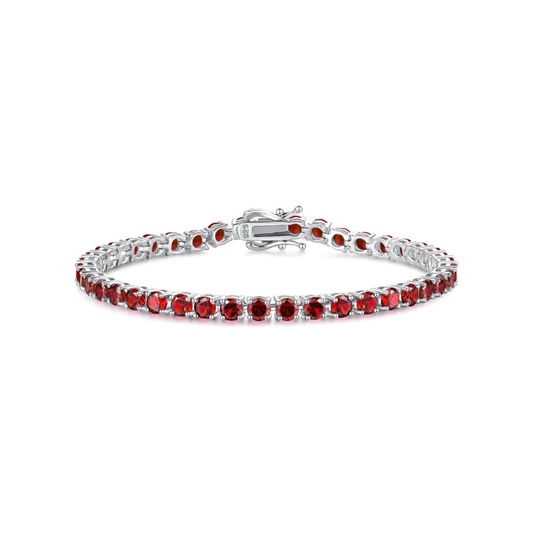 Rubin Tennisarmband | Vitguld